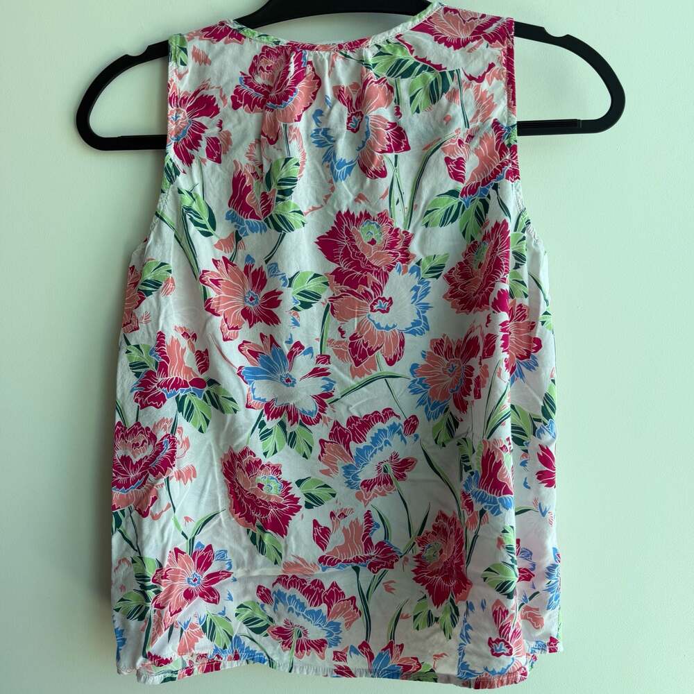 Gap Floral Sleeveless Tie-Neck Blouse Size S - Picture 2 of 3